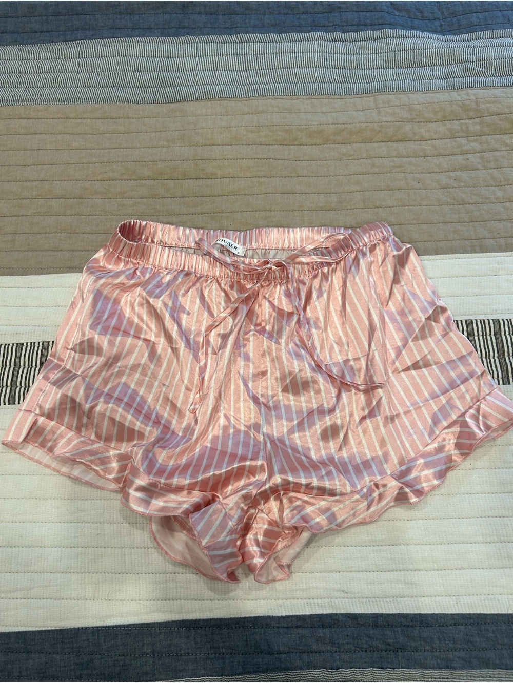 Silky Pink Striped Pj Shorts